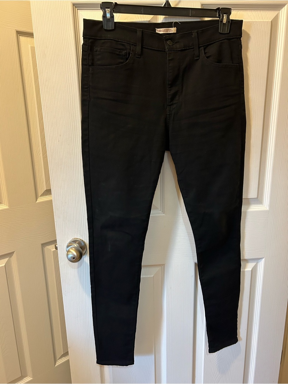 Levi's Size 32 Black 720 High-Rise Super Skinny Jeans Preowned Good Used Shape